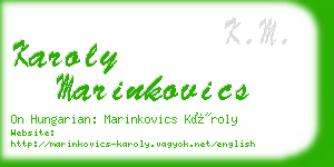 karoly marinkovics business card